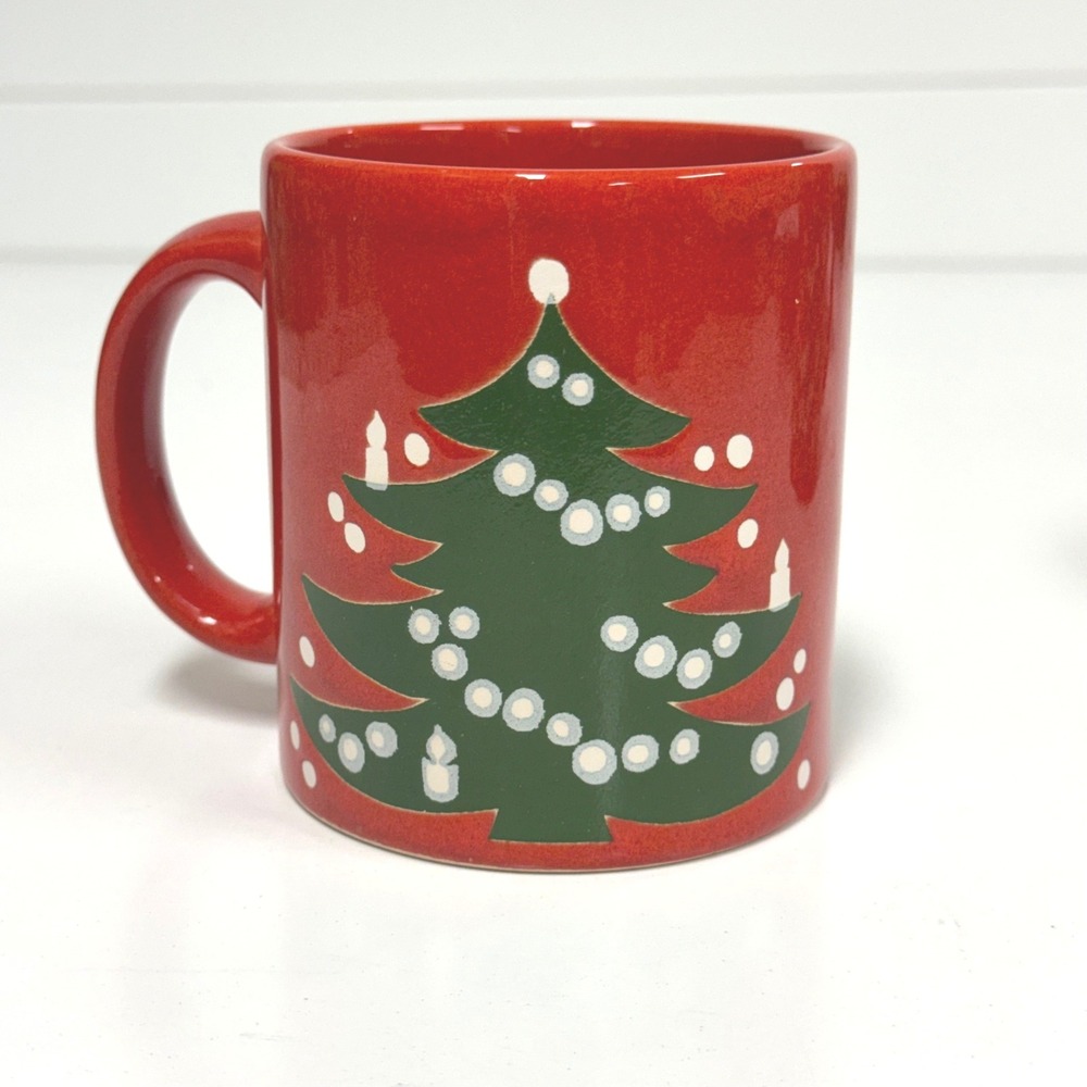 Vintage Waechtersbach W Germany Christmas Tree Red Ceramic Coffee Mug